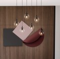 Lampa wisząca COSMO 6 BLACK/TRANSPARENT