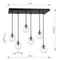 Lampa wisząca COSMO 6 BLACK/TRANSPARENT