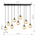 Lampa wisząca COSMO 9 BLACK/MIODOWY