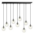 Lampa wisząca COSMO 9 BLACK/TRANSPARENT