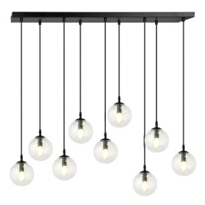 Lampa wisząca COSMO 9 BLACK/TRANSPARENT