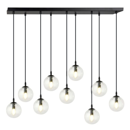 Lampa wisząca COSMO 9 BLACK/TRANSPARENT