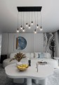 Lampa wisząca COSMO 9 BLACK/TRANSPARENT