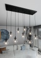 Lampa wisząca COSMO 9 BLACK/TRANSPARENT