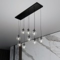 Lampa wisząca COSMO 9 BLACK/TRANSPARENT