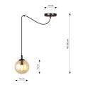 Lampa wisząca GIGI 1 BLACK/MIODOWY