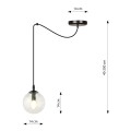 Lampa wisząca GIGI 1 BLACK/TRANSPARENT