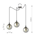 Lampa wisząca GIGI 3 BLACK/GRAFIT