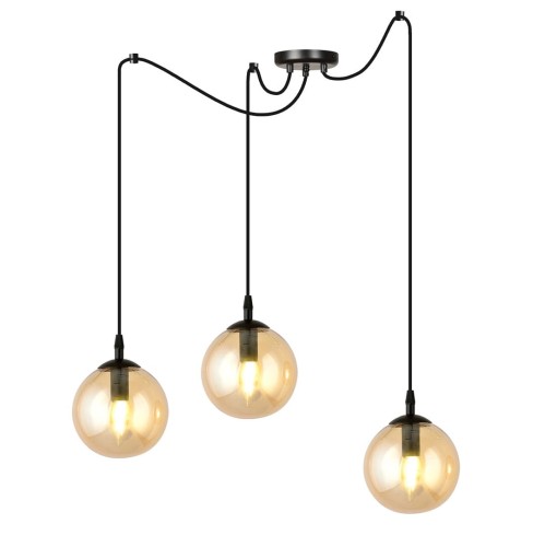 Lampa wisząca GIGI 3 BLACK/MIODOWY