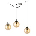 Lampa wisząca GIGI 3 BLACK/MIODOWY