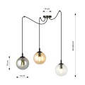 Lampa wisząca GIGI 3 BLACK/MIX