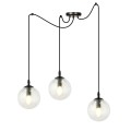 Lampa wisząca GIGI 3 BLACK/TRANSPARENT