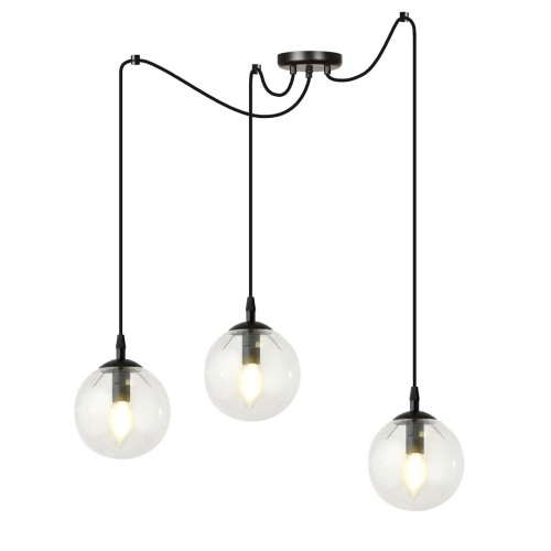 Lampa wisząca GIGI 3 BLACK/TRANSPARENT