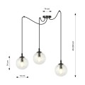 Lampa wisząca GIGI 3 BLACK/TRANSPARENT