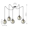 Lampa wisząca GIGI 5 BLACK/GRAFIT