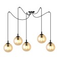 Lampa wisząca GIGI 5 BLACK/MIODOWY