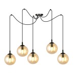 Lampa wisząca GIGI 5 BLACK/MIODOWY