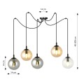 Lampa wisząca GIGI 5 BLACK/MIX
