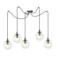 Lampa wisząca GIGI 5 BLACK/TRANSPARENT