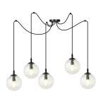 Lampa wisząca GIGI 5 BLACK/TRANSPARENT