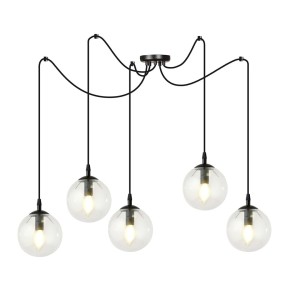 Lampa wisząca GIGI 5 BLACK/TRANSPARENT