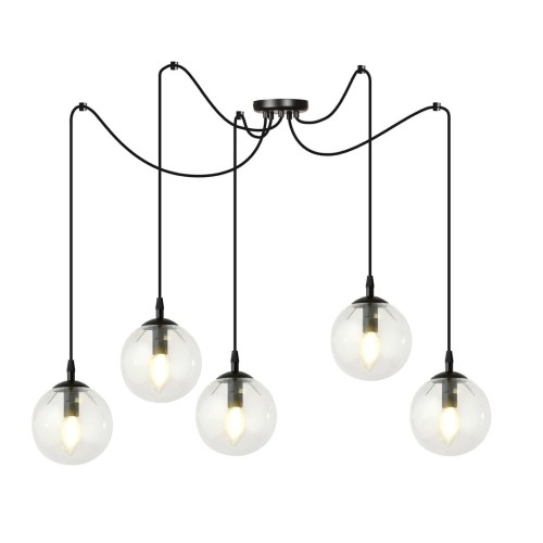 Lampa wisząca GIGI 5 BLACK/TRANSPARENT