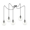 Lampa wisząca GIGI 5 BLACK/TRANSPARENT