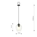 Lampa wisząca ISTAR 1 BLACK/TRANSPARENT