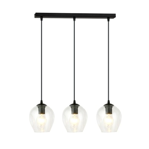 Lampa wisząca ISTAR 3 BLACK/TRANSPARENT