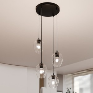 Lampa wisząca ISTAR 4 PREMIUM BLACK/TRANSPARENT