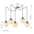 Lampa wisząca LEVEL 5 BLACK/MIODOWY