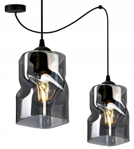 Lampa wisząca 1-punktowa TWIST grafit/miodowy/transparentny #349 