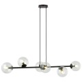 Lampa wisząca ROSSI 6 BLACK/TRANSPARENT