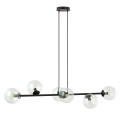 Lampa wisząca ROSSI 6 BLACK/TRANSPARENT