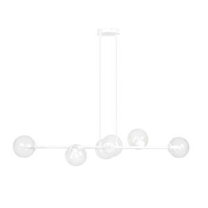 Lampa wisząca ROSSI 6 WHITE/TRANSPARENT