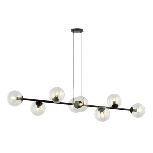 Lampa wisząca ROSSI 8 BLACK/TRANSPARENT