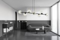 Lampa wisząca ROSSI 8 BLACK/TRANSPARENT