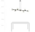 Lampa wisząca ROSSI 8 BLACK/TRANSPARENT