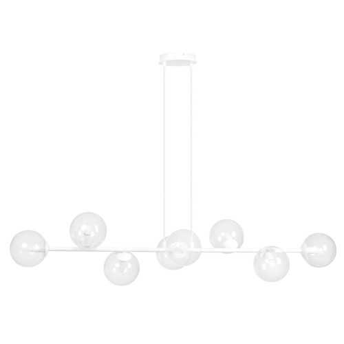 Lampa wisząca ROSSI 8 WHITE/TRANSPARENT
