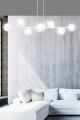 Lampa wisząca ROSSI 8 WHITE/TRANSPARENT