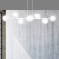 Lampa wisząca ROSSI 8 WHITE/TRANSPARENT