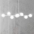Lampa wisząca ROSSI 8 WHITE/TRANSPARENT