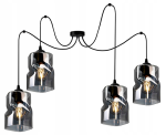 Lampa wisząca 4-punktowa TWIST grafit/miodowy/transparentny  #352 
