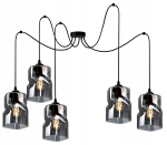Lampa wisząca 5-punktowa TWIST grafit/miodowy/transparentny  #353 