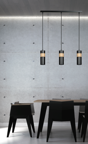 Lampa wisząca nowoczesna AKARI 3 BLACK
