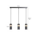 Lampa wisząca nowoczesna AKARI 3 BLACK