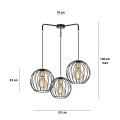 Lampa wisząca loftowa ALBIO 3 BLACK