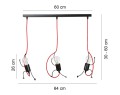 Lampa wisząca dekoracyjna BOBI 3 BLACK