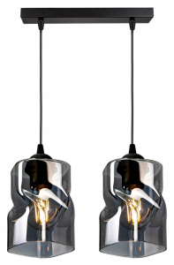 Lampa wisząca 2-punktowa listwa TWIST grafit/miodowy/transparentny #356 