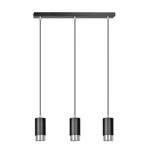 Lampa wisząca FUMIKO 3 BLACK/CHROME